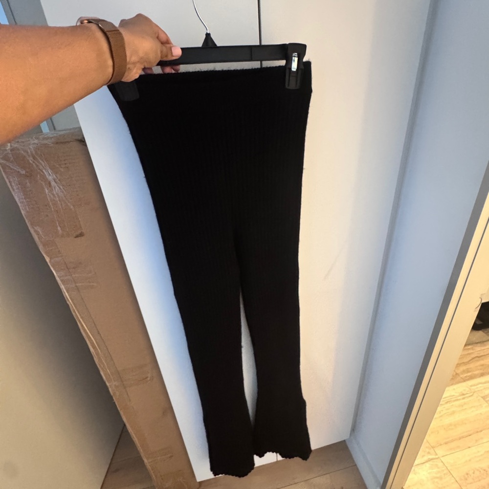 Something Navy Black Ribbed pants